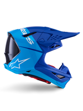 Load image into Gallery viewer, Alpinestars Supertech SM10 Flood Helmet - Metal Blue / Medium Blue / Black Carbon Matt &amp; Glossy