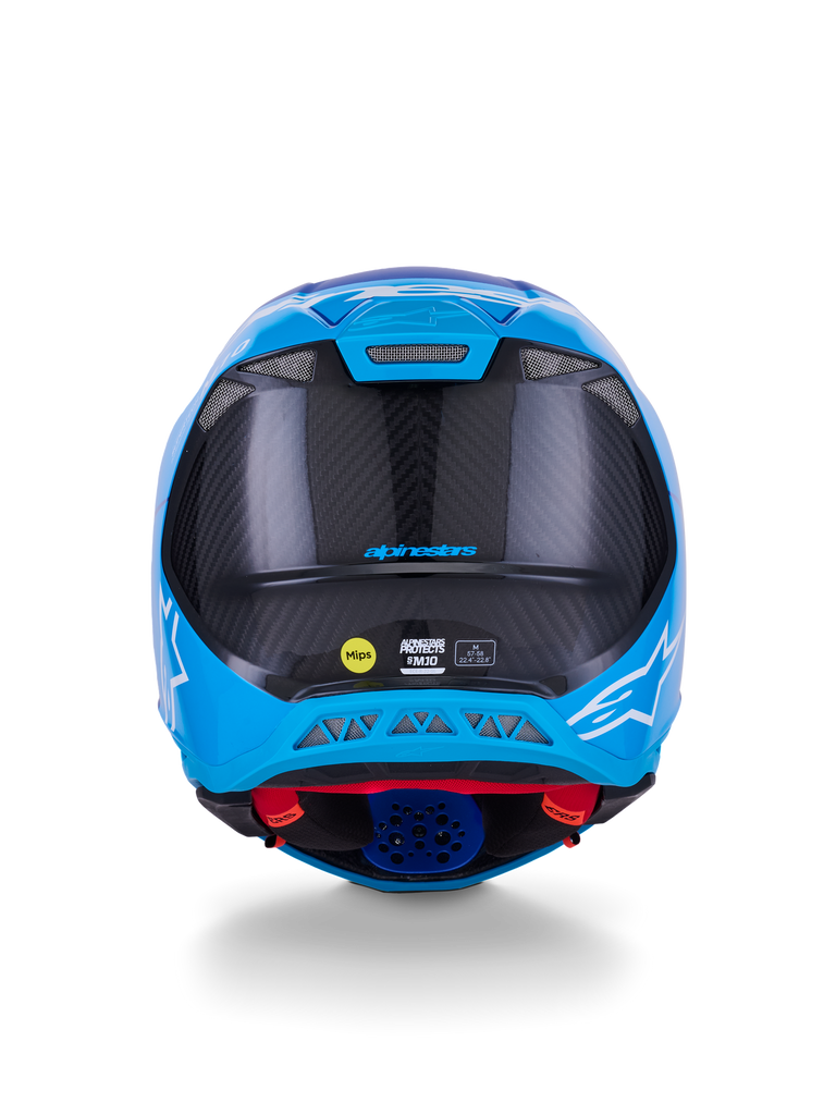 Alpinestars Supertech SM10 Flood Helmet - Metal Blue / Medium Blue / Black Carbon Matt & Glossy