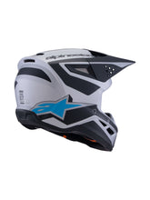 Load image into Gallery viewer, Alpinestars Sm3 Heat Ece06 Helmet - Silver/Blue/Black Matt - View 3 | Everest Motorcycles