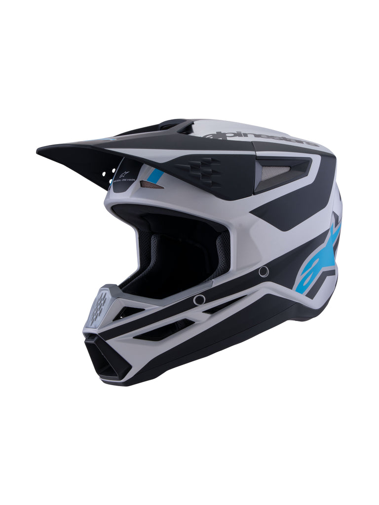 Alpinestars Sm3 Heat Ece06 Helmet - Silver/Blue/Black Matt - View 1 | Everest Motorcycles
