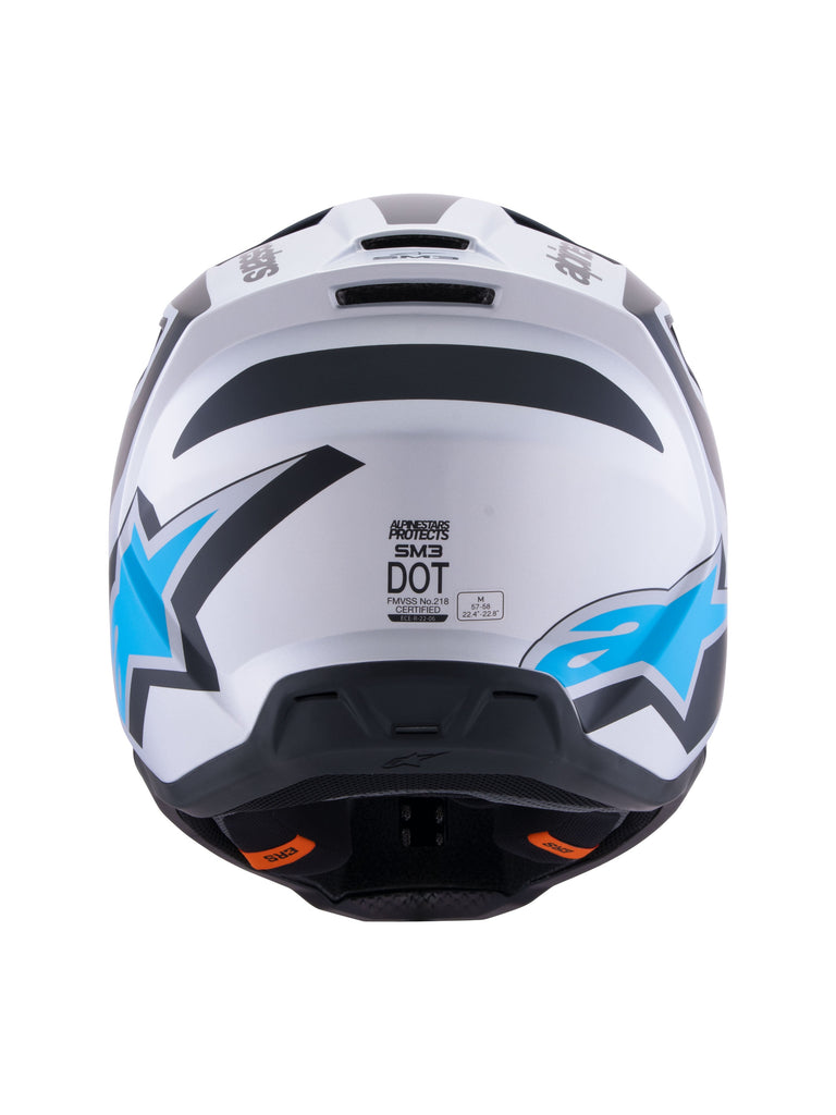 Alpinestars Sm3 Heat Ece06 Helmet - Silver/Blue/Black Matt - View 4 | Everest Motorcycles