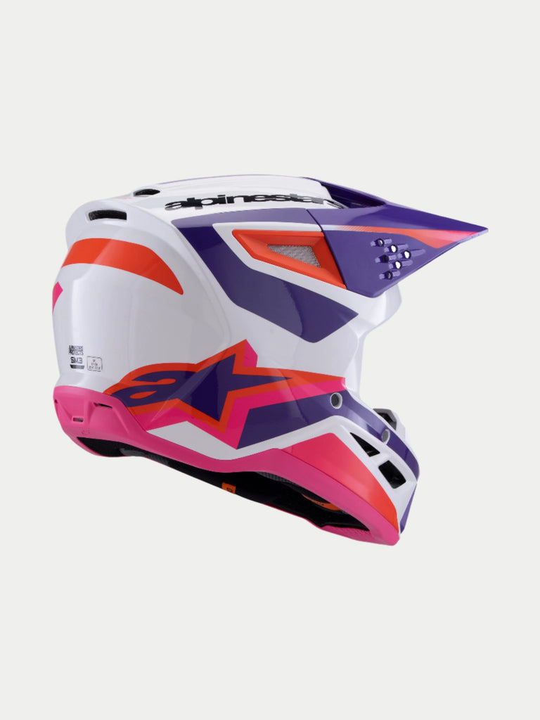 Alpinestars Sm3 Heat Ece06 Helmet - White/Purple/Pink/Gloss - View 2 | Everest Motorcycles