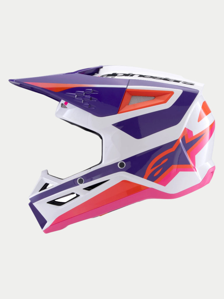 Alpinestars Sm3 Heat Ece06 Helmet - White/Purple/Pink/Gloss - View 3 | Everest Motorcycles