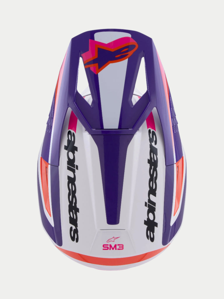 Alpinestars Sm3 Heat Ece06 Helmet - White/Purple/Pink/Gloss - View 5 | Everest Motorcycles