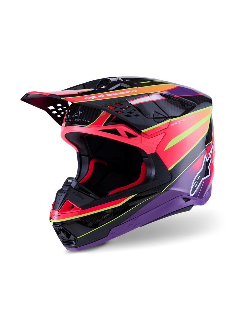 Alpinestars Supertech SM10 Era Helmet - Pink / Violet / Fluro Yellow Glossy
