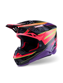 Alpinestars Supertech SM10 Era Helmet - Pink / Violet / Fluro Yellow Glossy
