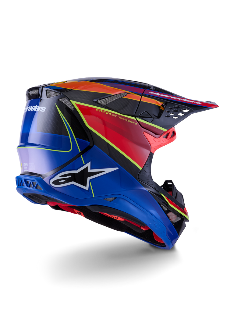 Alpinestars Supertech SM10 Era Helmet - Blue / Red / Fluro Yellow Glossy