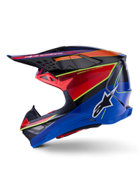 Alpinestars Supertech SM10 Era Helmet - Blue / Red / Fluro Yellow Glossy