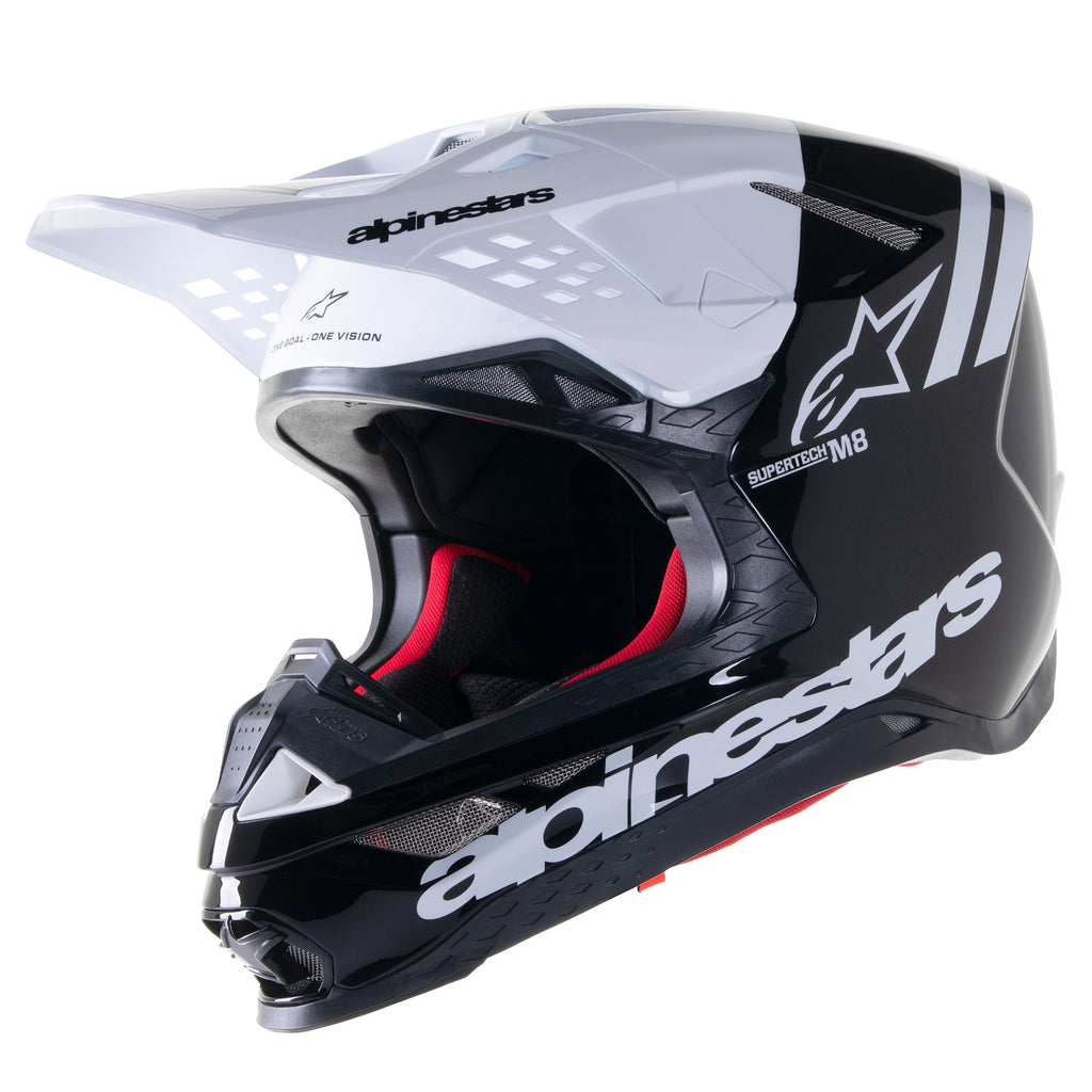Alpinestars Upertech M8 Radium 2 Helmet - Black/White - View 1 | Everest Motorcycles