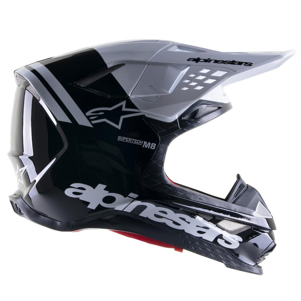 Alpinestars Upertech M8 Radium 2 Helmet - Black/White - View 3 | Everest Motorcycles