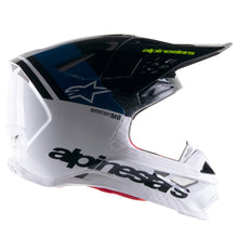 Load image into Gallery viewer, Alpinestars Upertech M8 Radium 2 Helmet - Nightlife Gloss Blue White - View 3 | Everest Motorcycles