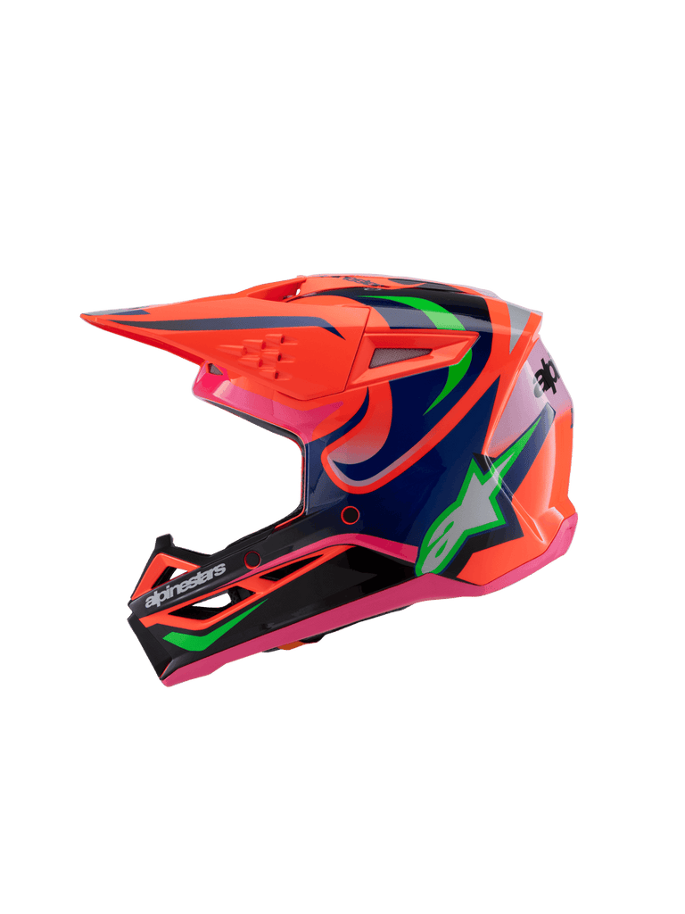Alpinestars Sm3 Youth Deegan Ece06 Helmet - Fluro-Orange Purple Fluro-Pink - View 3 | Everest Motorcycles