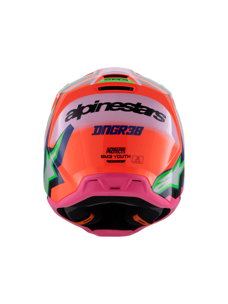Alpinestars Sm3 Youth Deegan Ece06 Helmet - Fluro-Orange Purple Fluro-Pink - View 4 | Everest Motorcycles