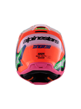 Load image into Gallery viewer, Alpinestars Sm3 Youth Deegan Ece06 Helmet - Fluro-Orange Purple Fluro-Pink - View 4 | Everest Motorcycles