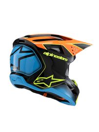 Alpinestars SM3 Youth Fray Ece06 Helmet - Black Orange Fluro-Yellow Glossy - View 2 | Everest Motorcycles
