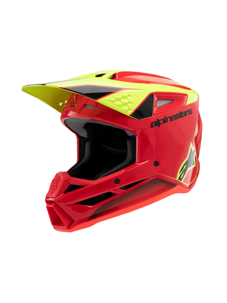 Alpinestars SM3 Youth Fray Ece06 Helmet - Red Fluro Yellow Black - View 1 | Everest Motorcycles
