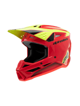 Load image into Gallery viewer, Alpinestars SM3 Youth Fray Ece06 Helmet - Red Fluro Yellow Black - View 1 | Everest Motorcycles