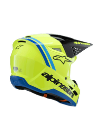 Alpinestars SM3 Youth Radium Ece06 Helmet - Fluro-Yellow Black Blue Glossy - View 2 | Everest Motorcycles