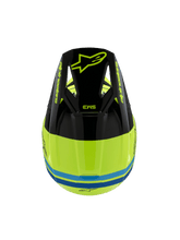 Load image into Gallery viewer, Alpinestars SM3 Youth Radium ECE06 Visor - Fluro-Yellow Black Blue Glossy | Everest Motorcycles