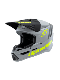 Alpinestars SM3 Youth Radium Ece06 Helmet - Grey Black Fluro-Yellow Matt - View 1 | Everest Motorcycles