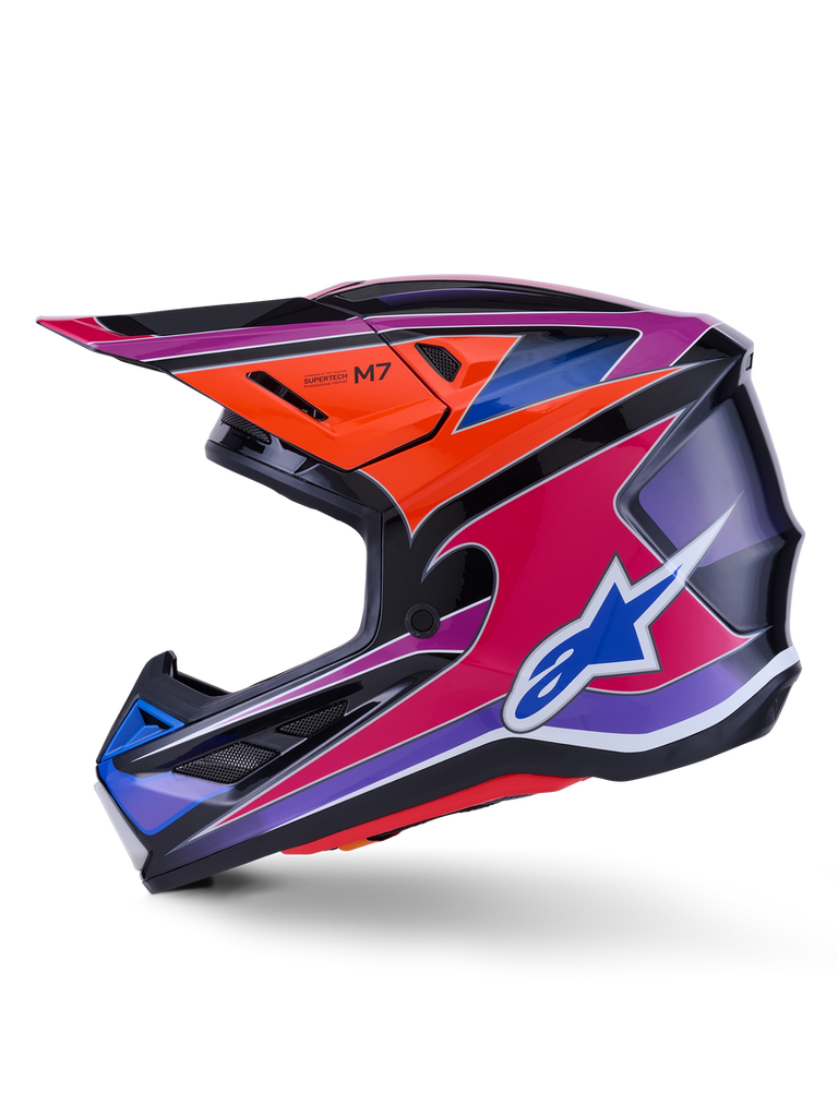 Alpinestars SM7 Fuse ECE06 Helmet - Blue/Purple/Pink/Glossy - View 5 | Everest Motorcycles