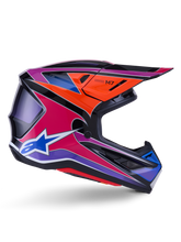 Load image into Gallery viewer, Alpinestars SM7 Fuse ECE06 Helmet - Blue/Purple/Pink/Glossy - View 2 | Everest Motorcycles