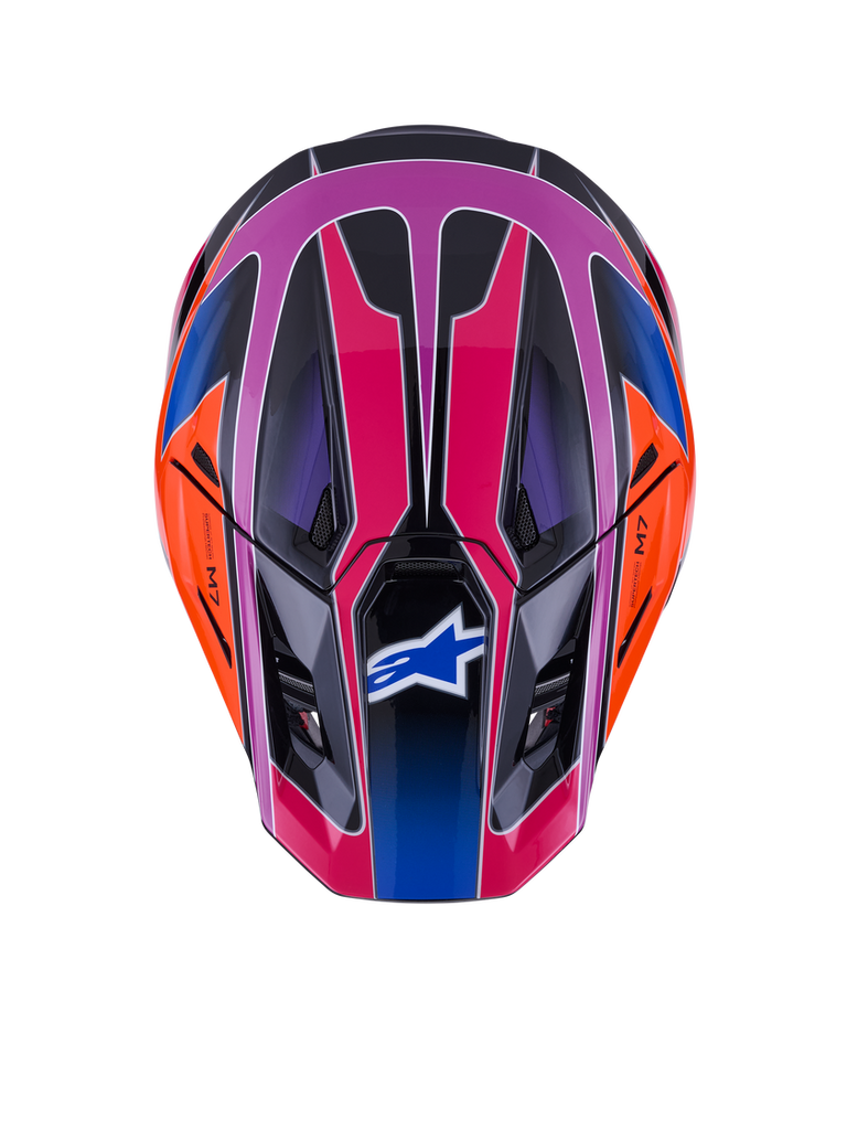 Alpinestars SM7 Fuse ECE06 Helmet - Blue/Purple/Pink/Glossy - View 6 | Everest Motorcycles