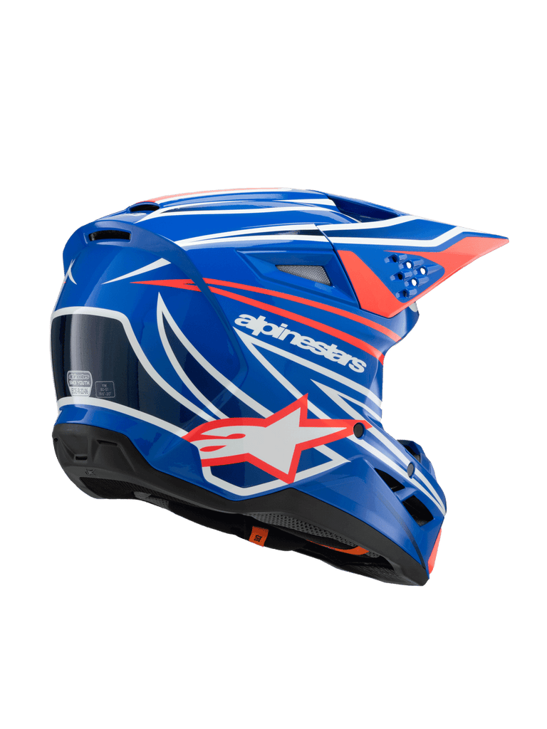 Alpinestars SM3 Youth Wurx ECE06 Helmet - Blue Red White Black Glossy - View 2 | Everest Motorcycles