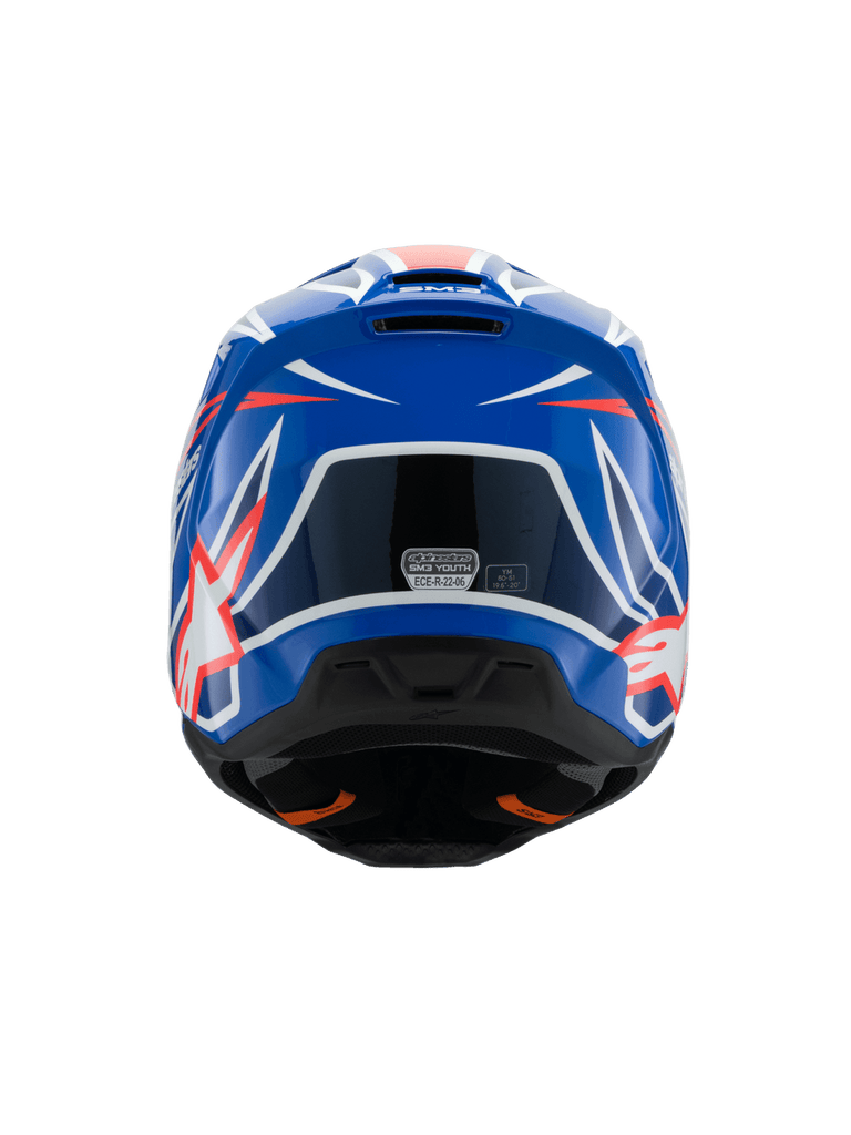 Alpinestars SM3 Youth Wurx ECE06 Helmet - Blue Red White Black Glossy - View 3 | Everest Motorcycles