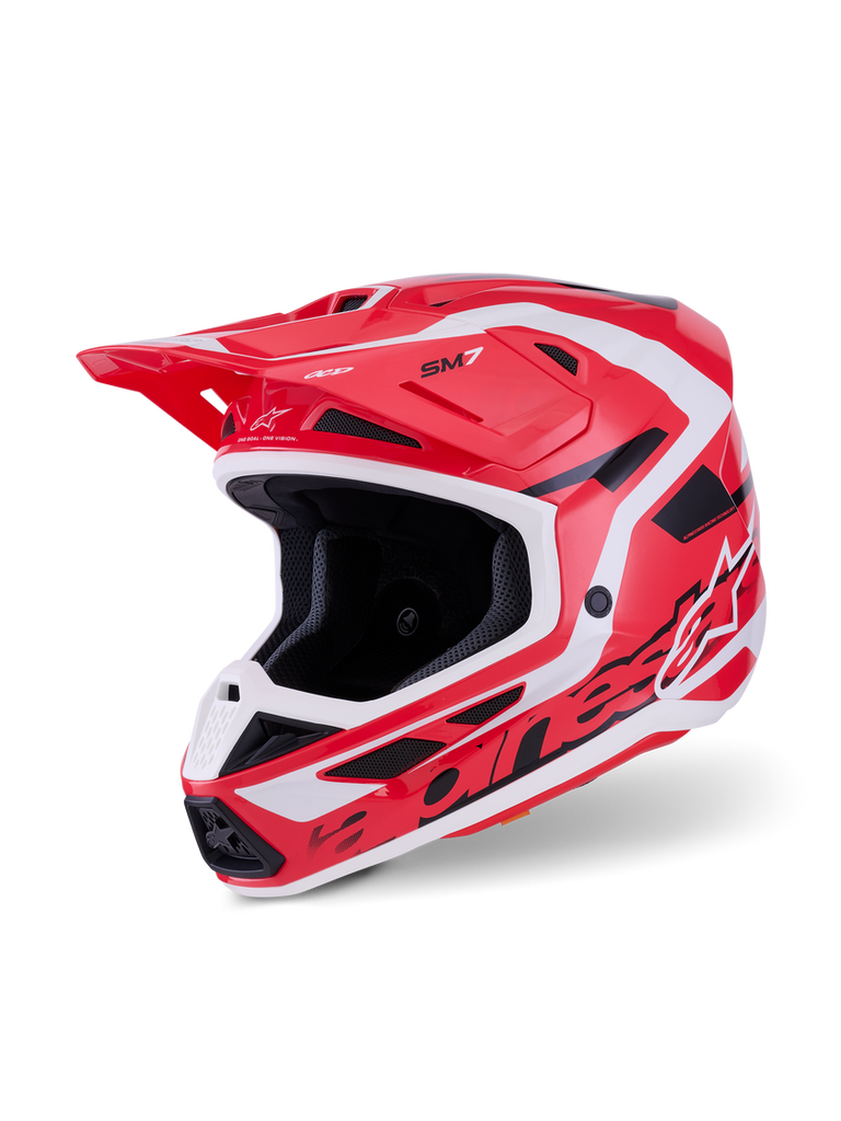 Alpinestars SM7 Deed ECE06 Helmet - Red/Black/White/Glossy - View 1 | Everest Motorcycles