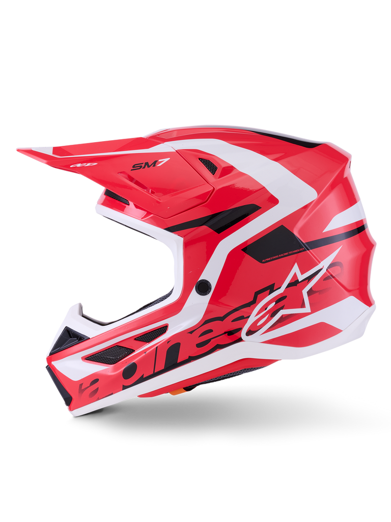Alpinestars SM7 Deed ECE06 Helmet - Red/Black/White/Glossy - View 4 | Everest Motorcycles