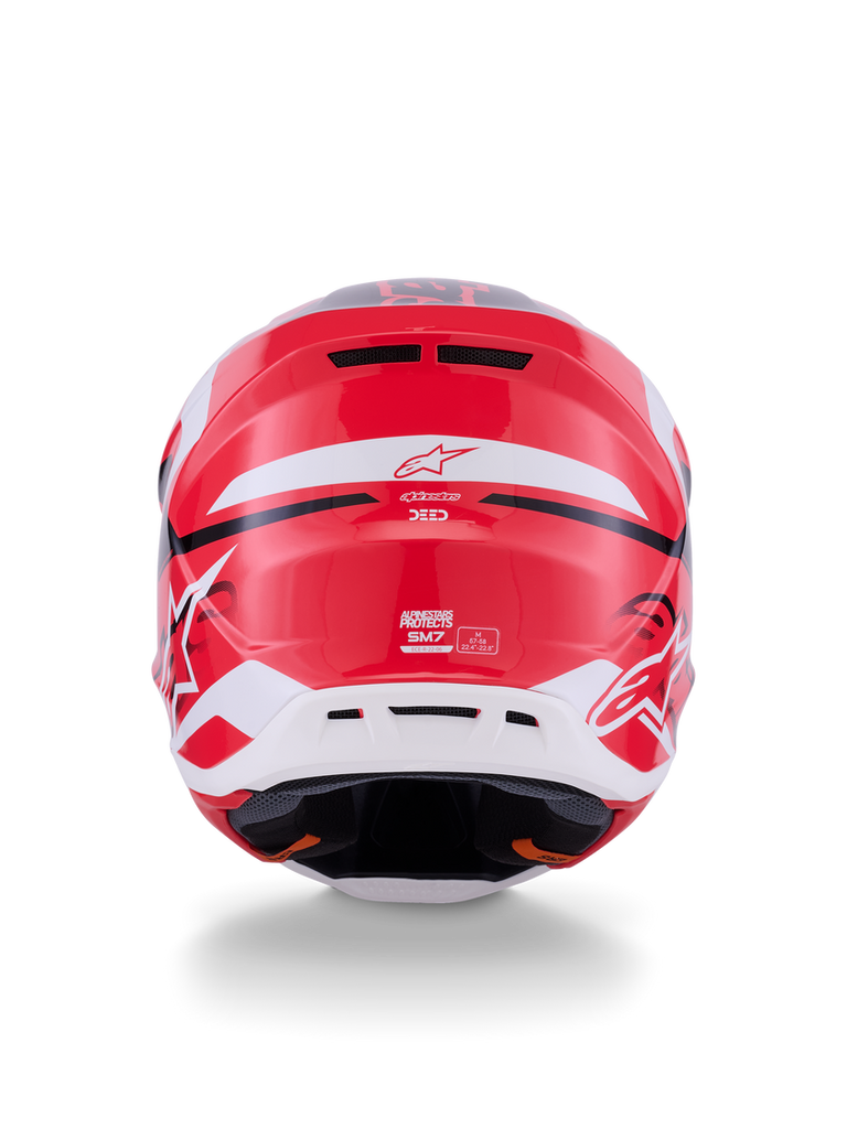 Alpinestars SM7 Deed ECE06 Helmet - Red/Black/White/Glossy - View 5 | Everest Motorcycles