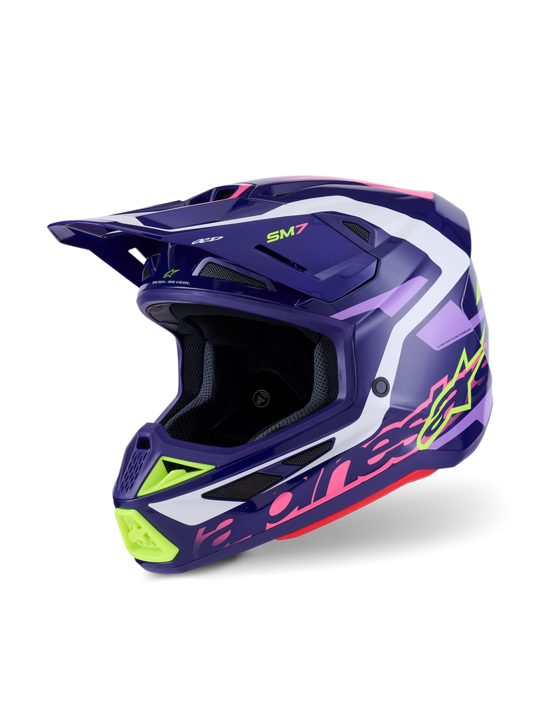 Alpinestars SM7 Deed ECE06 Helmet - Purple/Pink/Glossy - View 1 | Everest Motorcycles