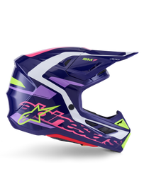 Alpinestars SM7 Deed ECE06 Helmet - Purple/Pink/Glossy - View 2 | Everest Motorcycles