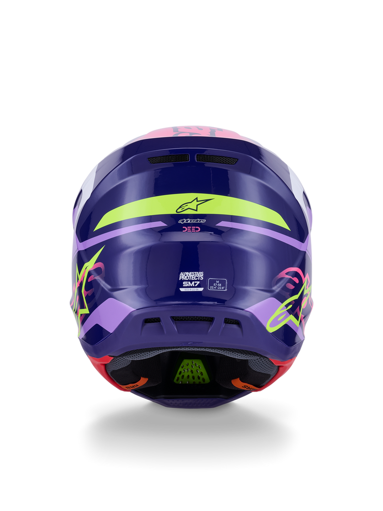 Alpinestars SM7 Deed ECE06 Helmet - Purple/Pink/Glossy - View 5 | Everest Motorcycles
