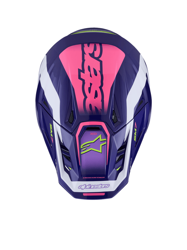Alpinestars SM7 Deed ECE06 Helmet - Purple/Pink/Glossy - View 6 | Everest Motorcycles
