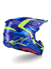 Load image into Gallery viewer, Alpinestars SM7 Deed ECE06 Helmet - Blue/Fluro-Yellow/Glossy - View 4 | Everest Motorcycles