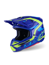 Load image into Gallery viewer, Alpinestars SM7 Deed ECE06 Helmet - Blue/Fluro-Yellow/Glossy - View 1 | Everest Motorcycles