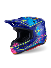 Load image into Gallery viewer, Alpinestars SM7 Cast ECE06 Helmet - Blue/Pink/Fluro-Yellow/Glossy - View 1 | Everest Motorcycles