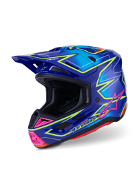 Alpinestars SM7 Cast ECE06 Helmet - Blue/Pink/Fluro-Yellow/Glossy - View 1 | Everest Motorcycles