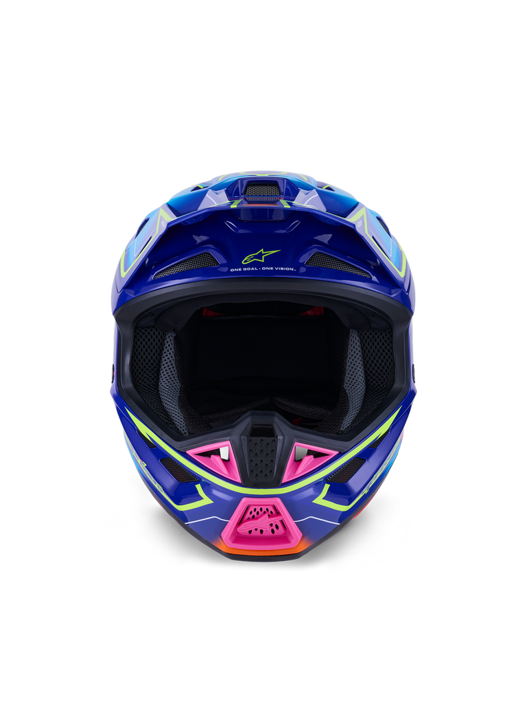 Alpinestars SM7 Cast ECE06 Helmet - Blue/Pink/Fluro-Yellow/Glossy - View 5 | Everest Motorcycles