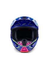 Load image into Gallery viewer, Alpinestars SM7 Cast ECE06 Helmet - Blue/Pink/Fluro-Yellow/Glossy - View 5 | Everest Motorcycles