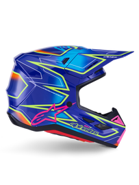 Alpinestars SM7 Cast ECE06 Helmet - Blue/Pink/Fluro-Yellow/Glossy - View 2 | Everest Motorcycles