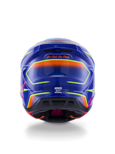 Load image into Gallery viewer, Alpinestars SM7 Cast ECE06 Helmet - Blue/Pink/Fluro-Yellow/Glossy - View 3 | Everest Motorcycles