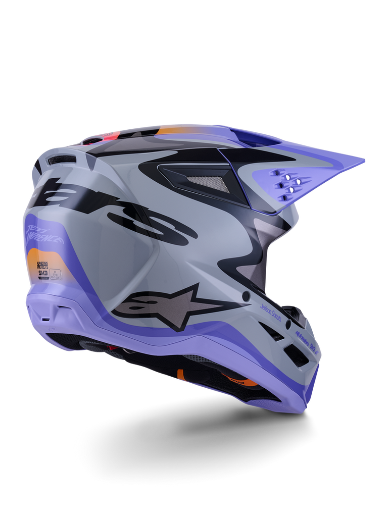 Alpinestars SM7 Jettson ECE06 Helmet - Gray/Purple/Black/Glossy - View 5 | Everest Motorcycles