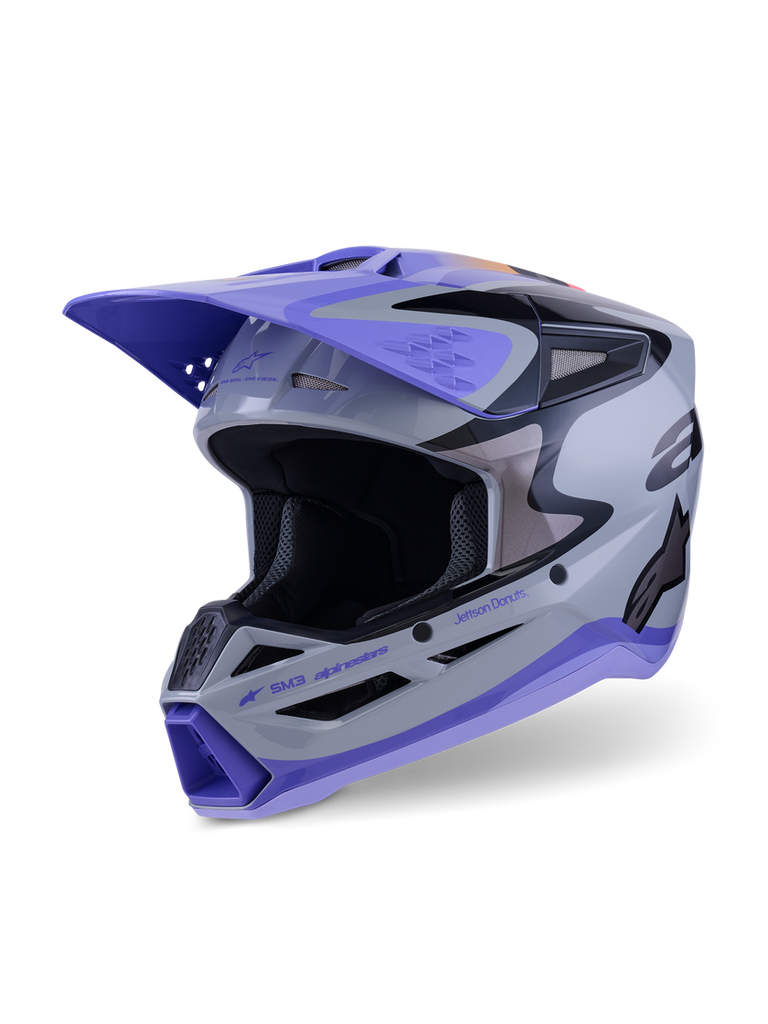 Alpinestars SM7 Jettson ECE06 Helmet - Gray/Purple/Black/Glossy - View 1 | Everest Motorcycles