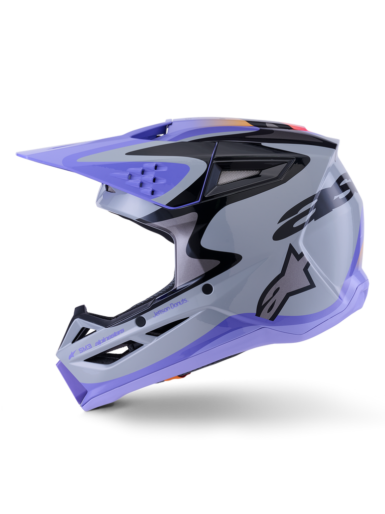 Alpinestars SM7 Jettson ECE06 Helmet - Gray/Purple/Black/Glossy - View 6 | Everest Motorcycles