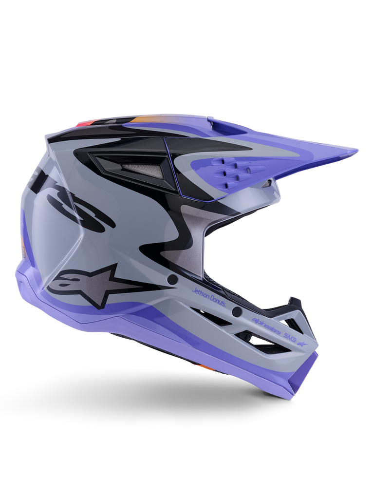 Alpinestars SM7 Jettson ECE06 Helmet - Gray/Purple/Black/Glossy - View 2 | Everest Motorcycles