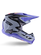 Load image into Gallery viewer, Alpinestars SM7 Jettson ECE06 Helmet - Gray/Purple/Black/Glossy - View 2 | Everest Motorcycles