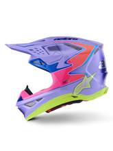 Load image into Gallery viewer, Alpinestars SM10 Jett Lawrence R01 Helmet - Purple/Fluro-Pink/Fluro-Yellow/Glossy